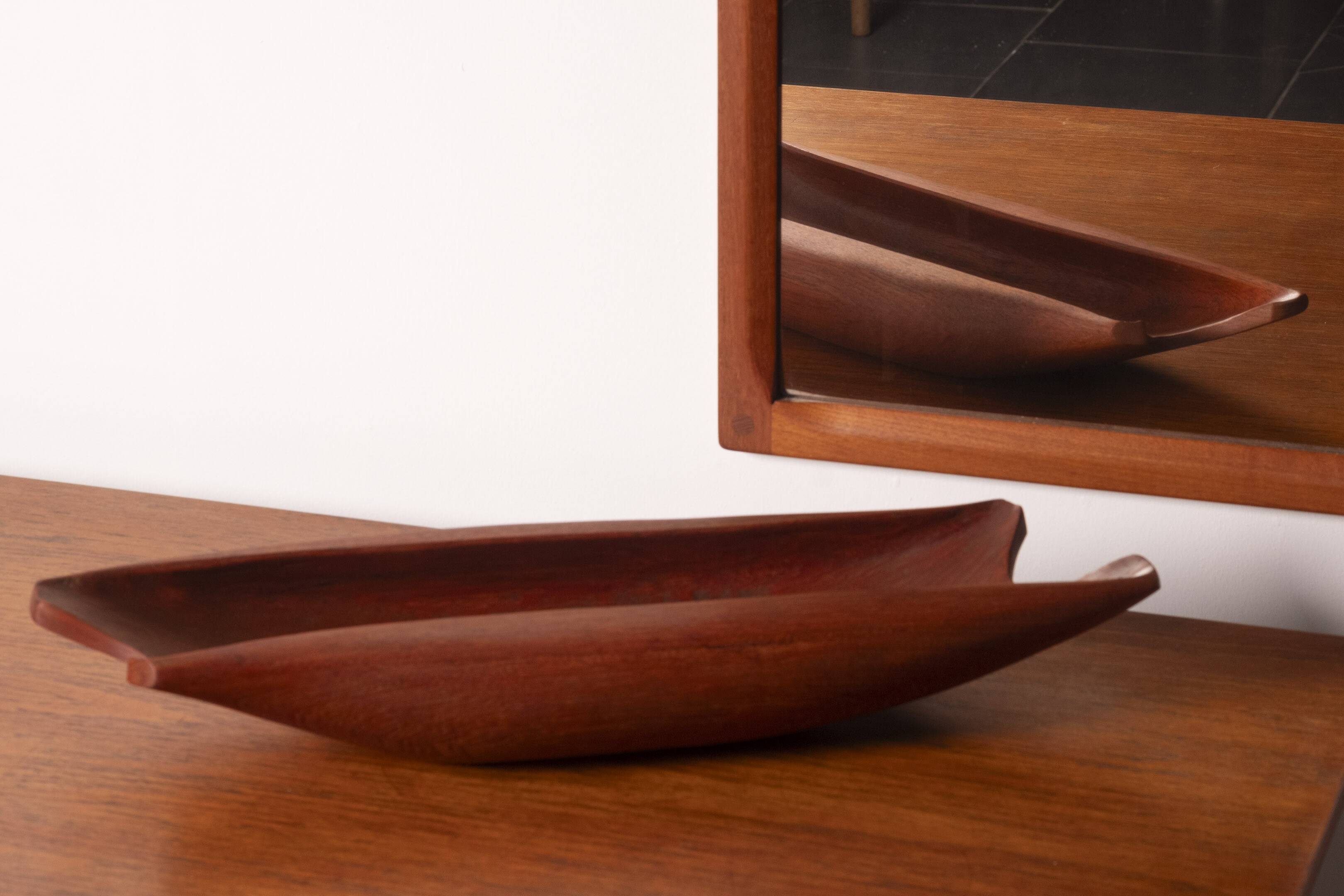 Organically Carved Serving Tray in Teak, 1950s Denmark