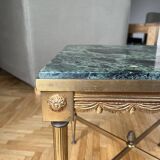 Table basse marbre vert et laiton doré style néoclassique Maison Jansen