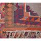 1970s Vintage Turkish Hand-Knotted Wool Cotton Orange Runner Rug 104x365