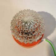 Lampe boule vintage en verre transparent orange
