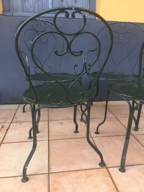 Sets of 2 chairs and 2 garden armchairs in wrought iron DU XXéme
