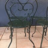 Sets of 2 chairs and 2 garden armchairs in wrought iron DU XXéme