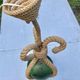 Audoux & Minet - vintage cord chandelier with 3 lights - France circa 1950