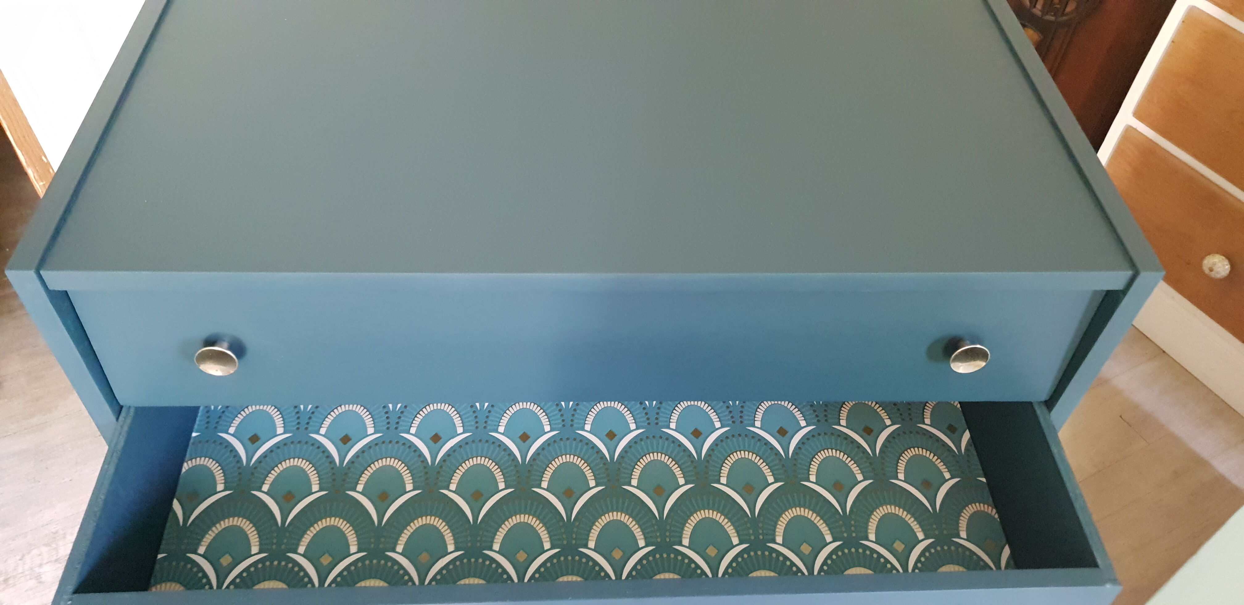 Blue vintage dresser