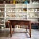 Round wooden farmhouse table