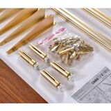 Tension pole free standing rose gold aluminum Omni wall unit by George Nelson