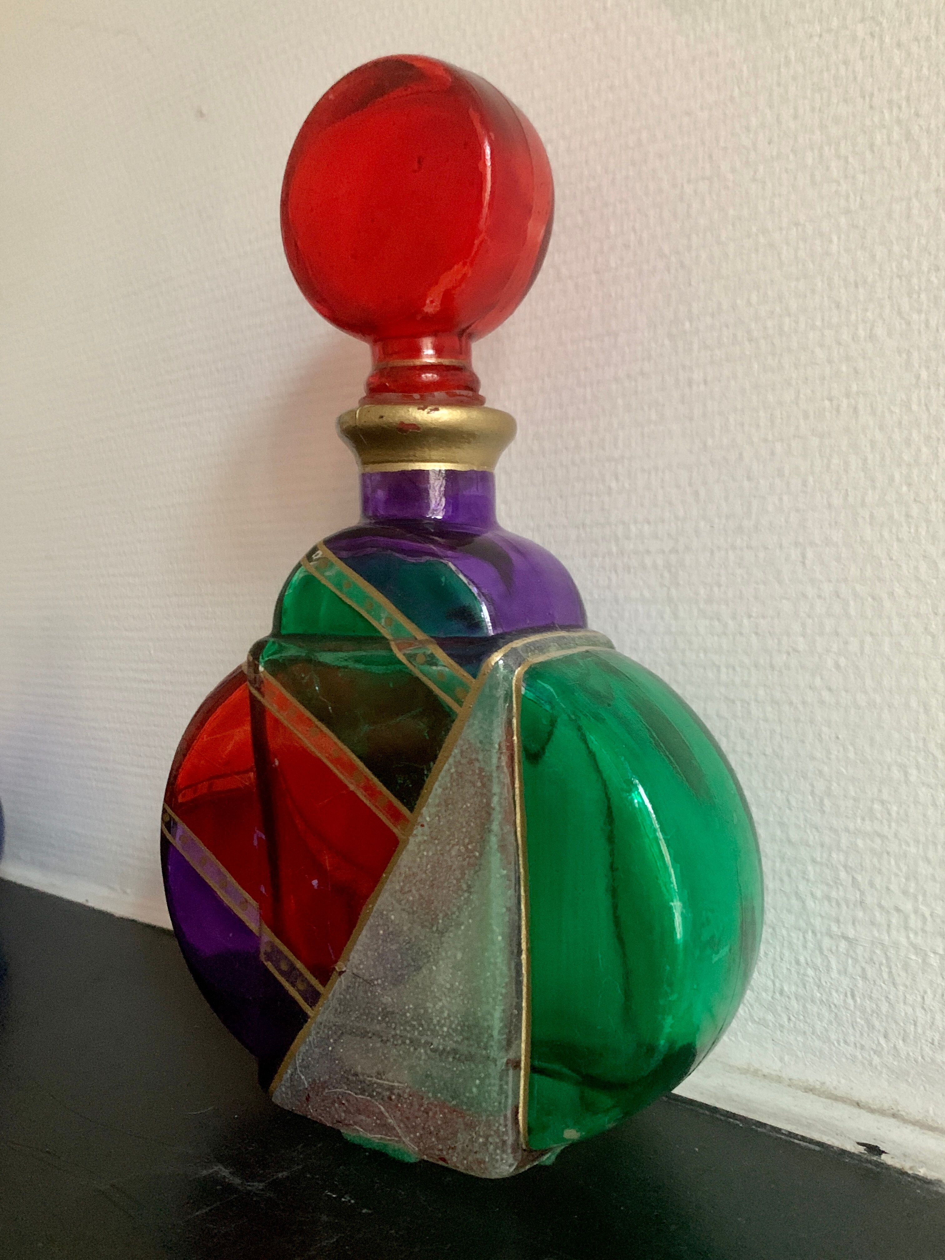 Stained glass bottle, torrigiani collection by Crazy Dad, 1970