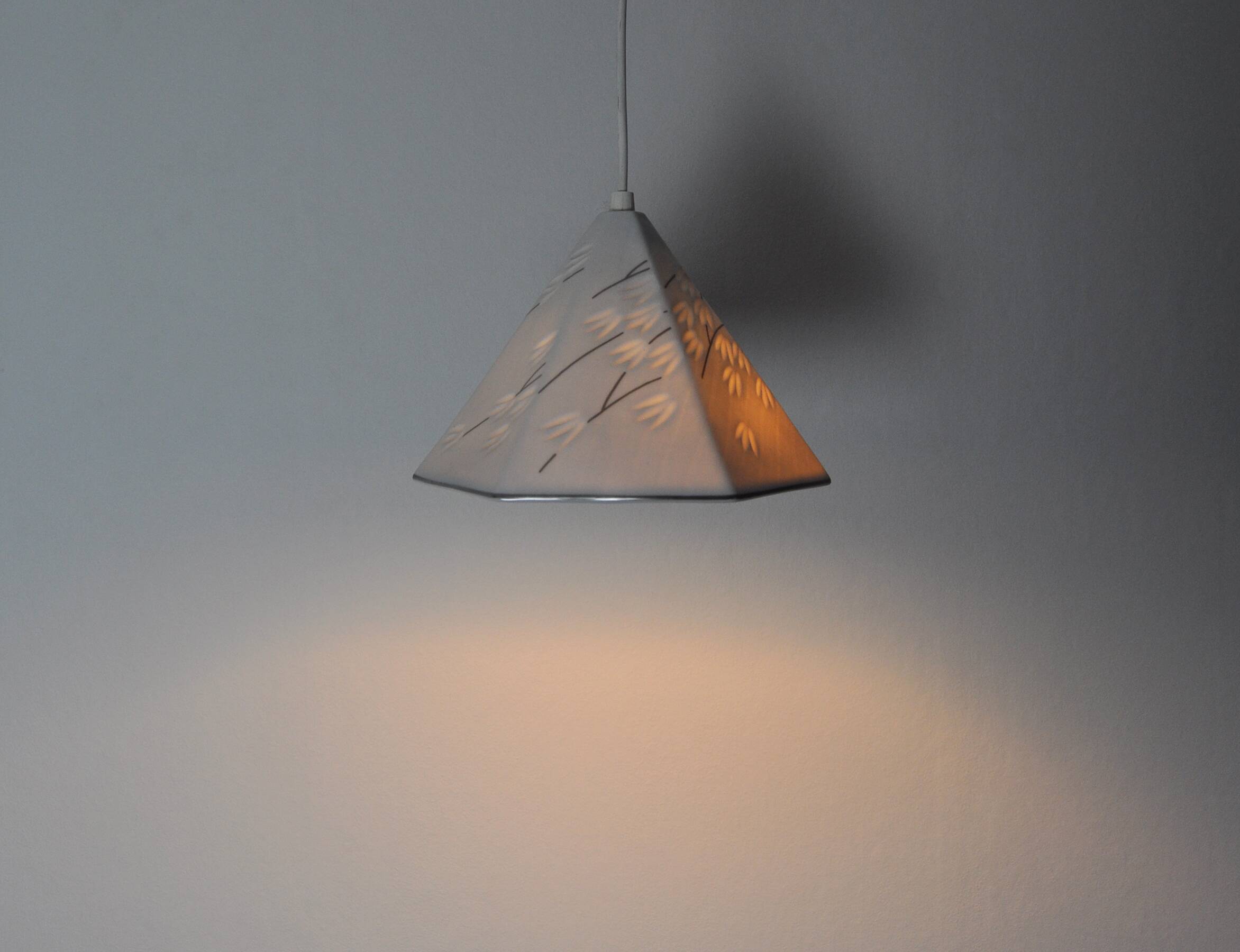 Royal Copenhagen "Luciana" blanc de chine porcelain pendant lamp, 1960s