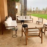 Bohemian armchair in solid walnut