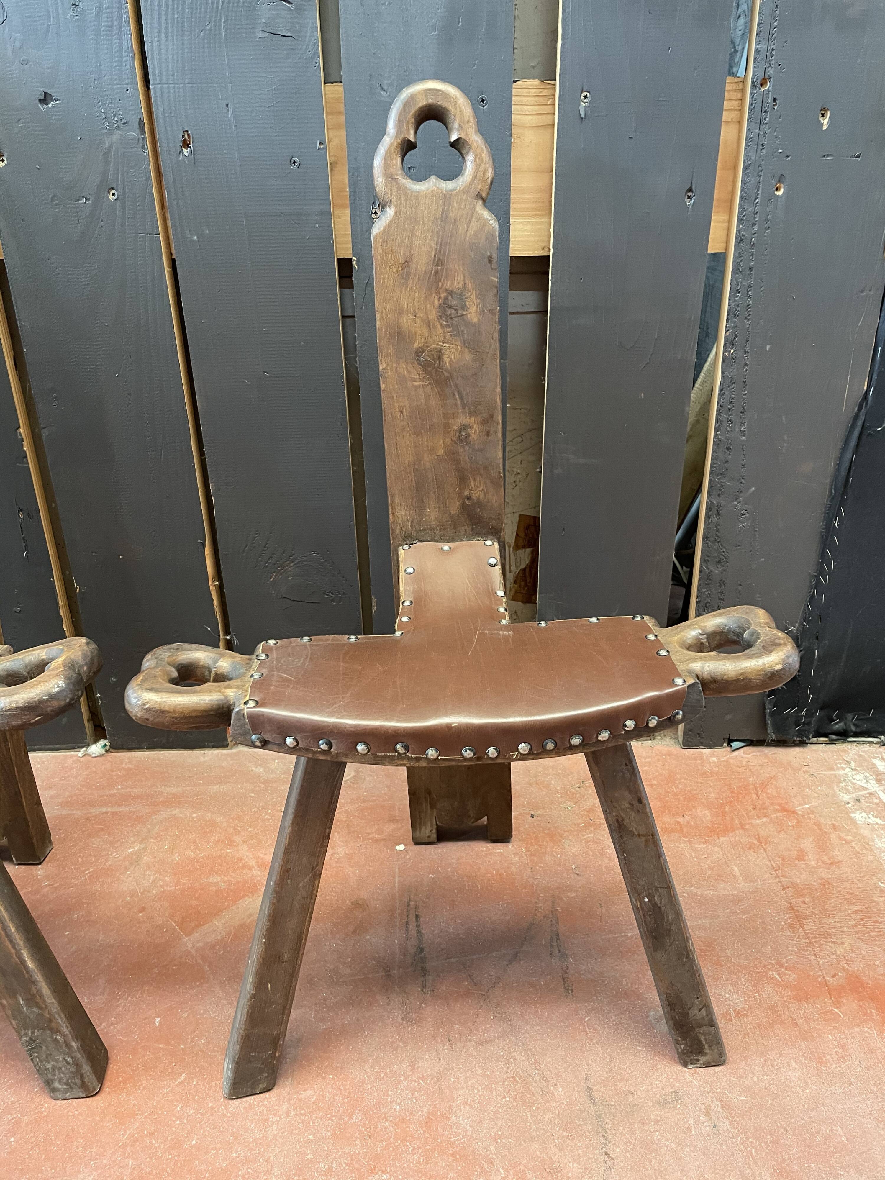 Pair of tripod chairs