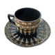Tasse et soucoupe céramique anglaise noire émaillée