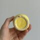 Yellow ceramic pear-shaped salt shaker