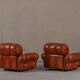 Fauteuils de club italiens vintage en simili cuir cognac, Italie années 1970, ensemble de 2