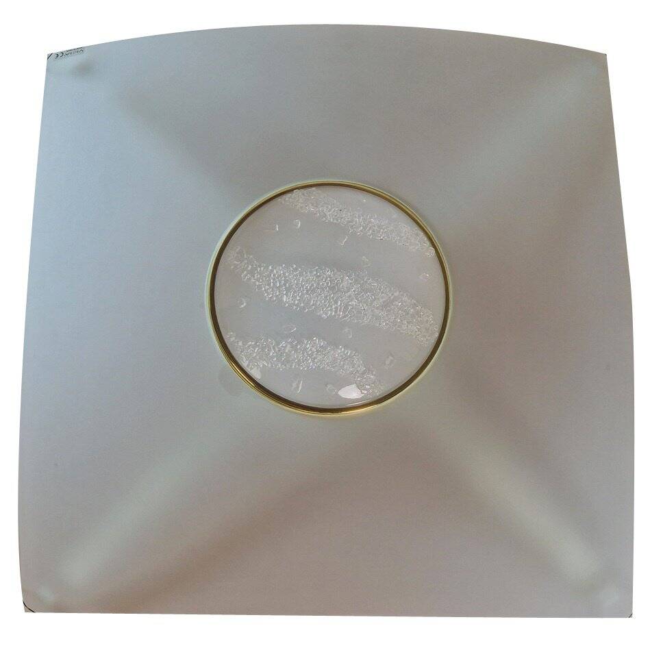 Vibea Quadra Ceiling Lamp in Ice Glass and Brass, 1970s