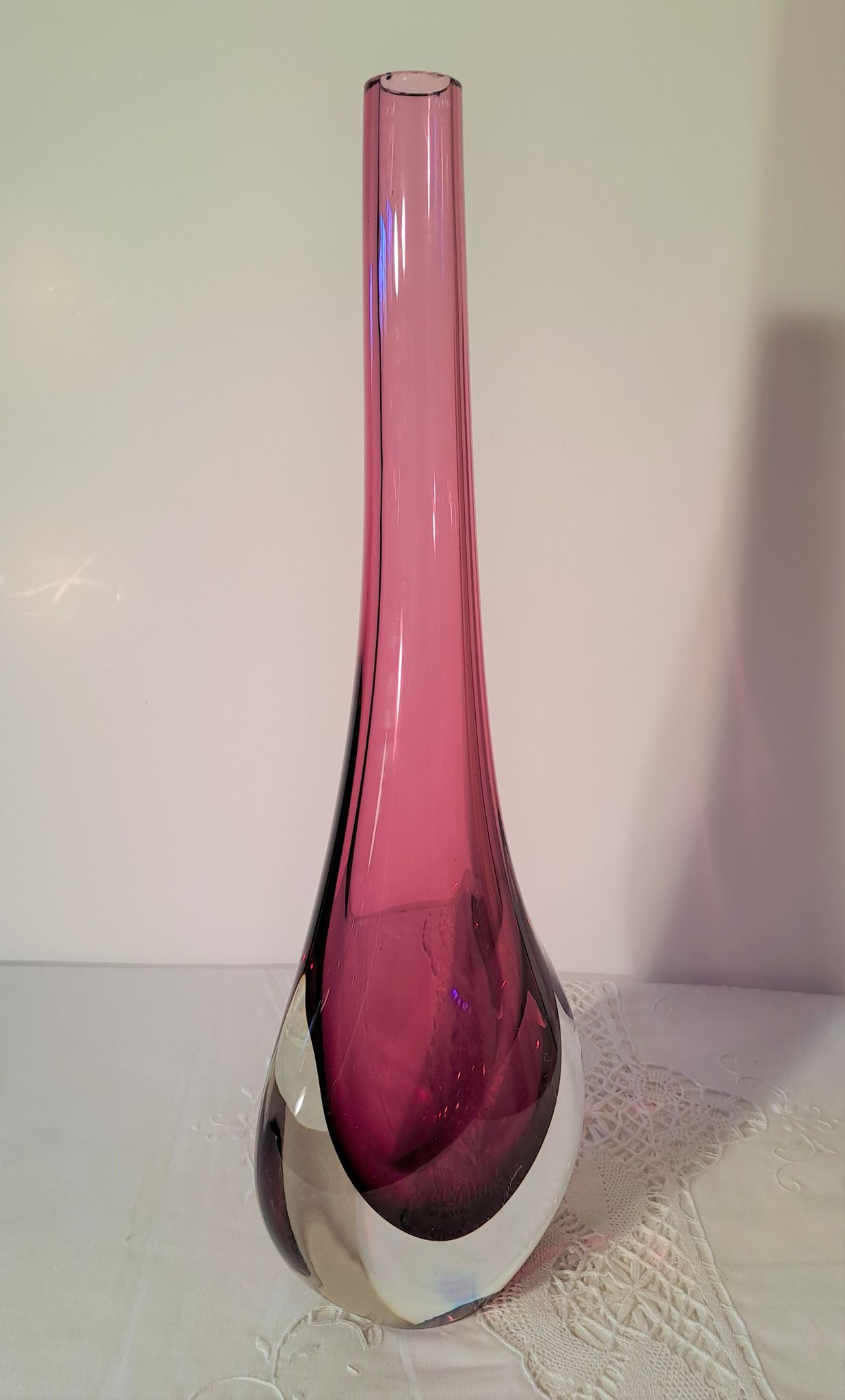 Vase soliflore en verre de Murano par Flavio Poli