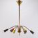 Vintage chandelier 1950, 6 arms, brass and colors, 60cm in diameter