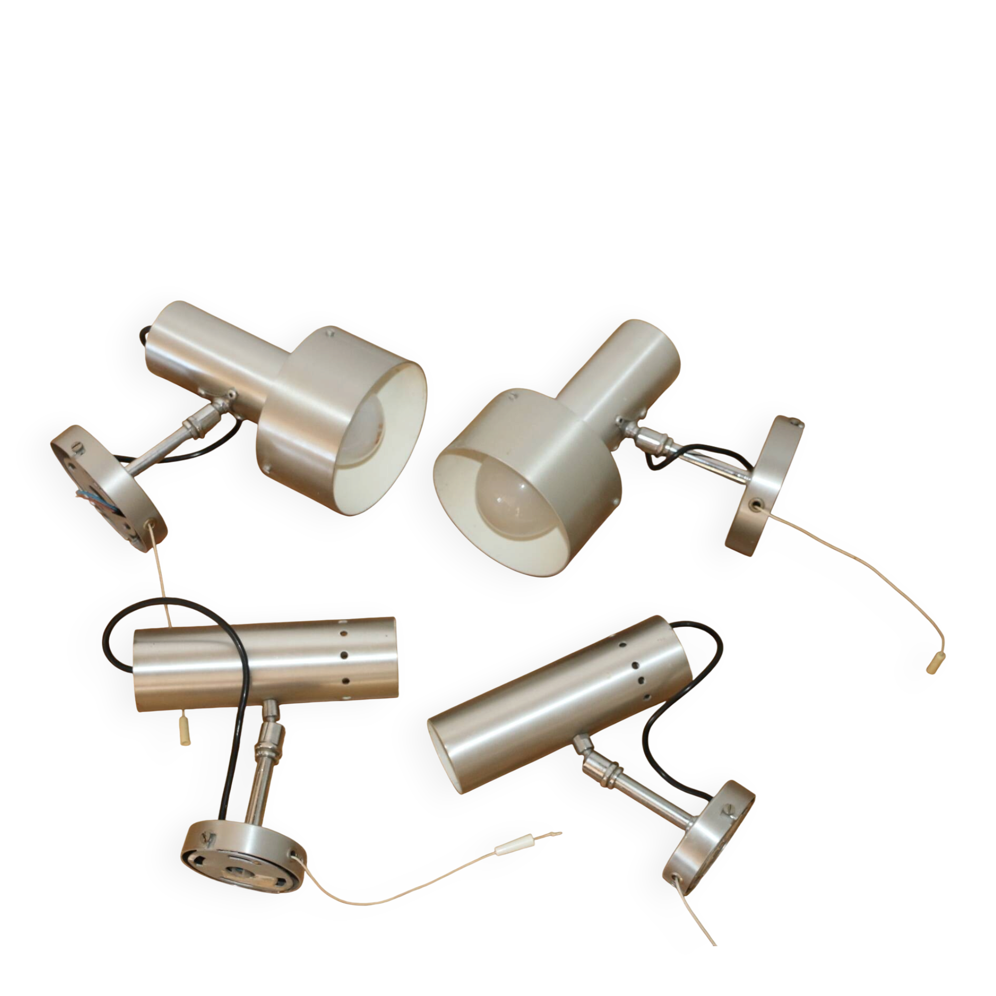 Brushed metal wall lights 1970 (tube)