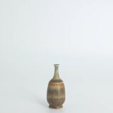 Small Mid-Century Scandinavian Modern Collectible Brown Stoneware Vases by Gunnar Borg, Set of 4