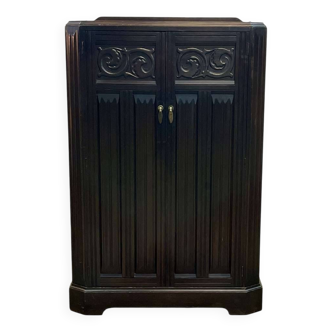 Armoire anglaise d'étudiant en chêne des années 1930