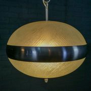 Vintage hanging lamp made of glass and chrome