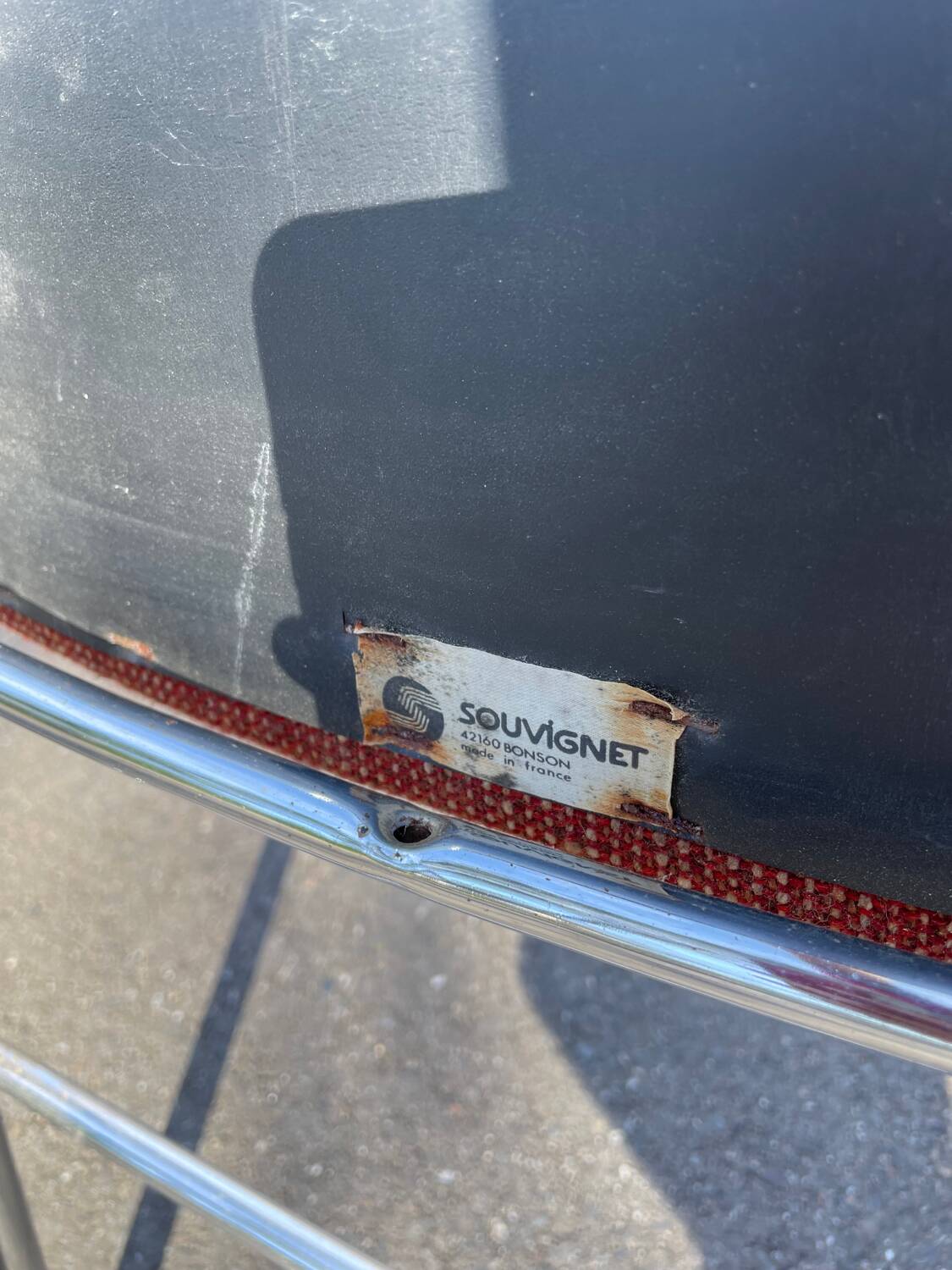 Souvignet 1970 stainless steel folding chair