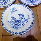 3 assiettes plates Gien service Chardons