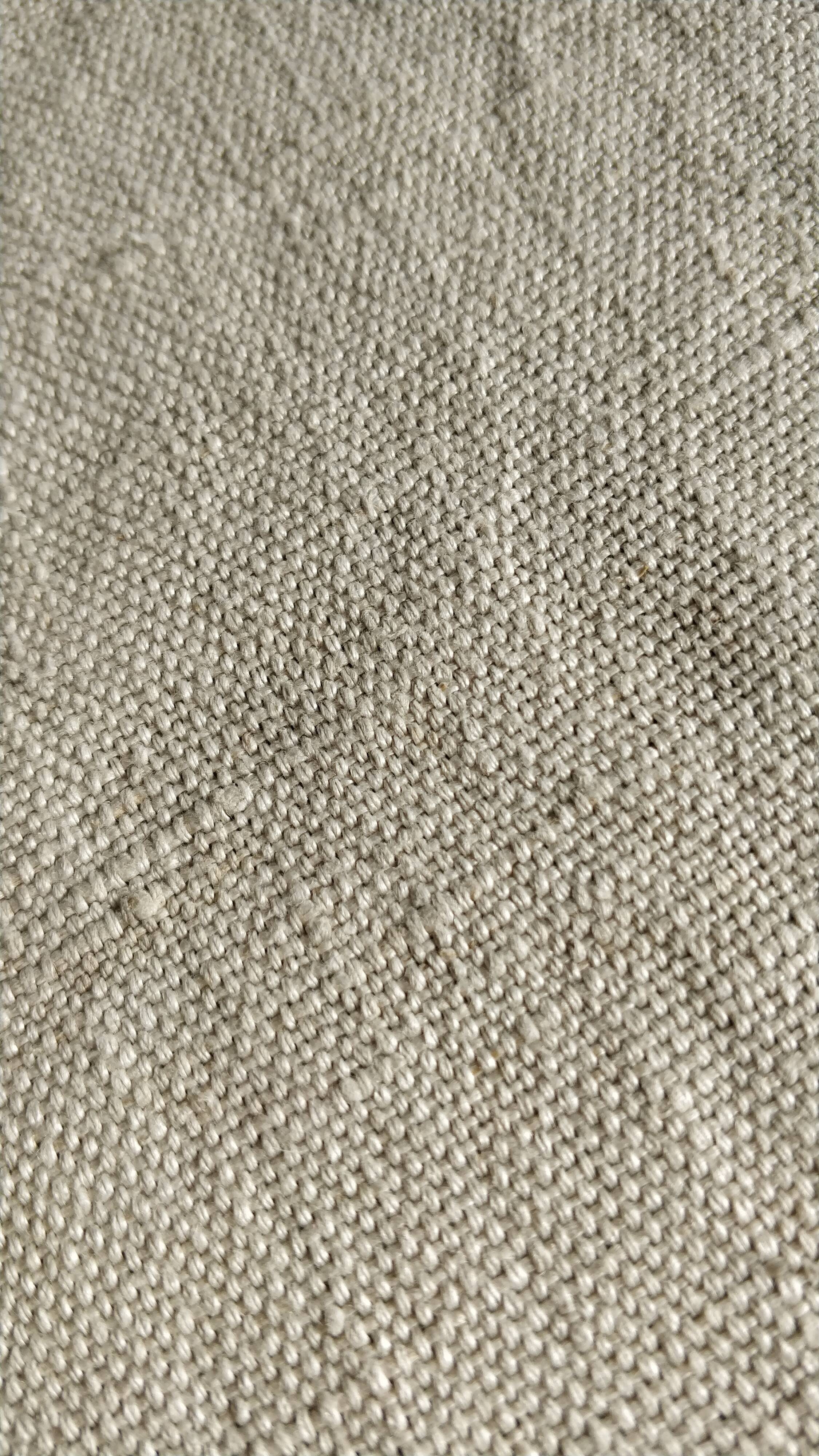 Round embroidered linen tablecloth
