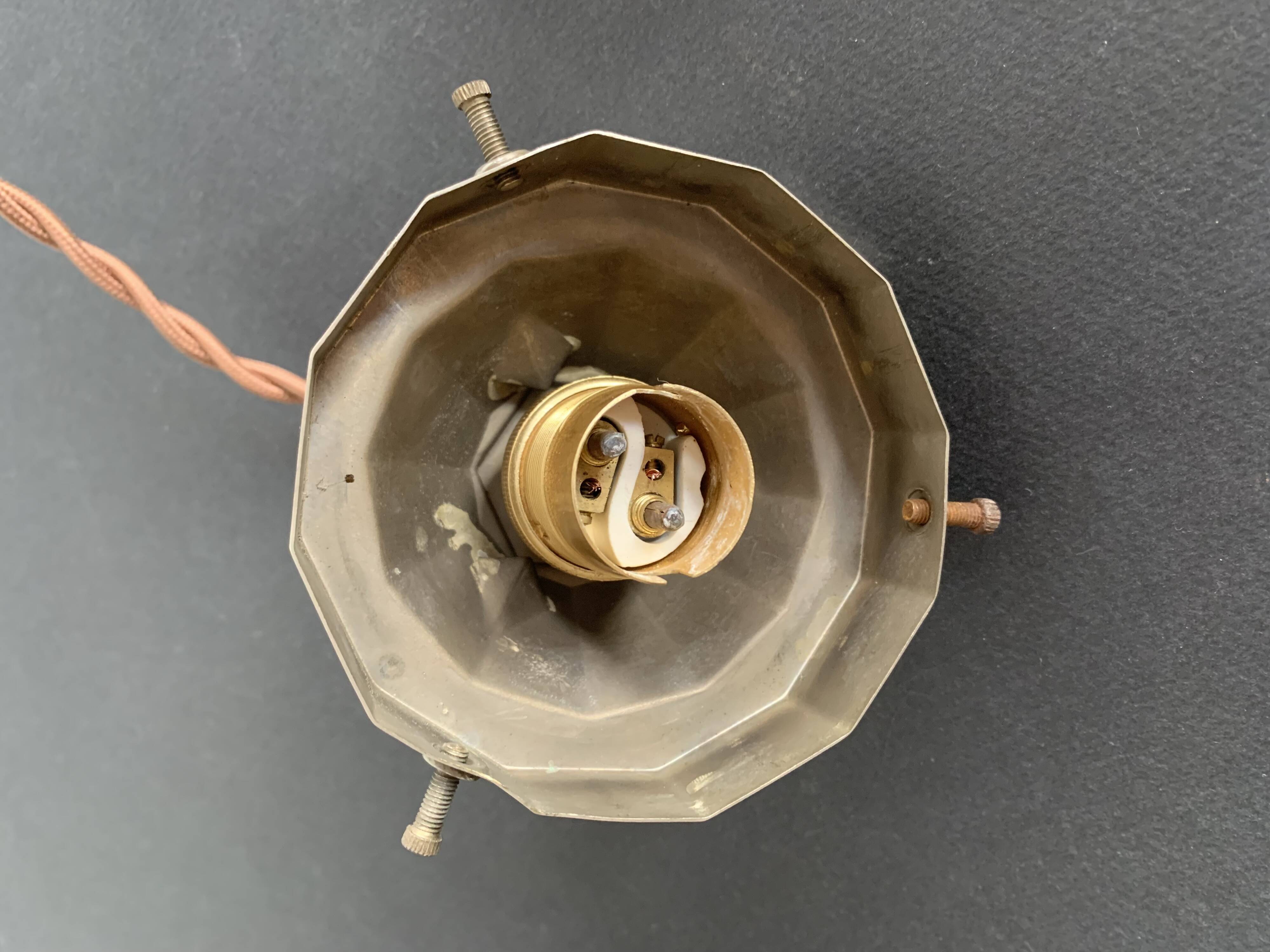 Art Deco molded glass globe pendant light, 1930