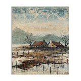 Table "Houses on the edge of the mountain" HST signed STERK