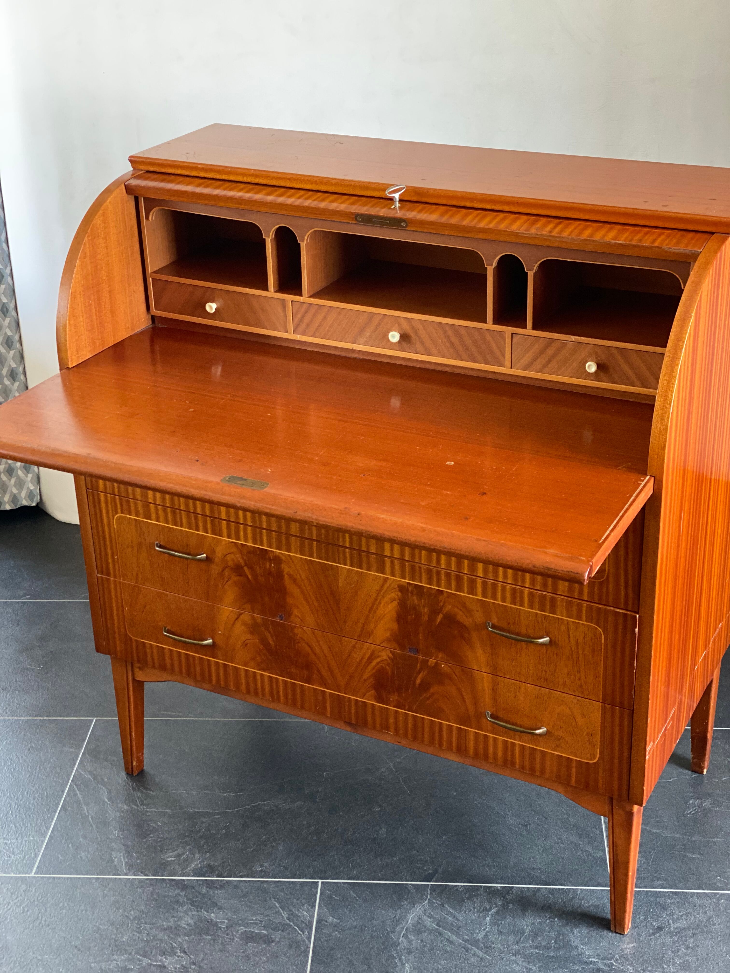 Teak roll top desk by Egan Ostergaard for Broderna gustafssons