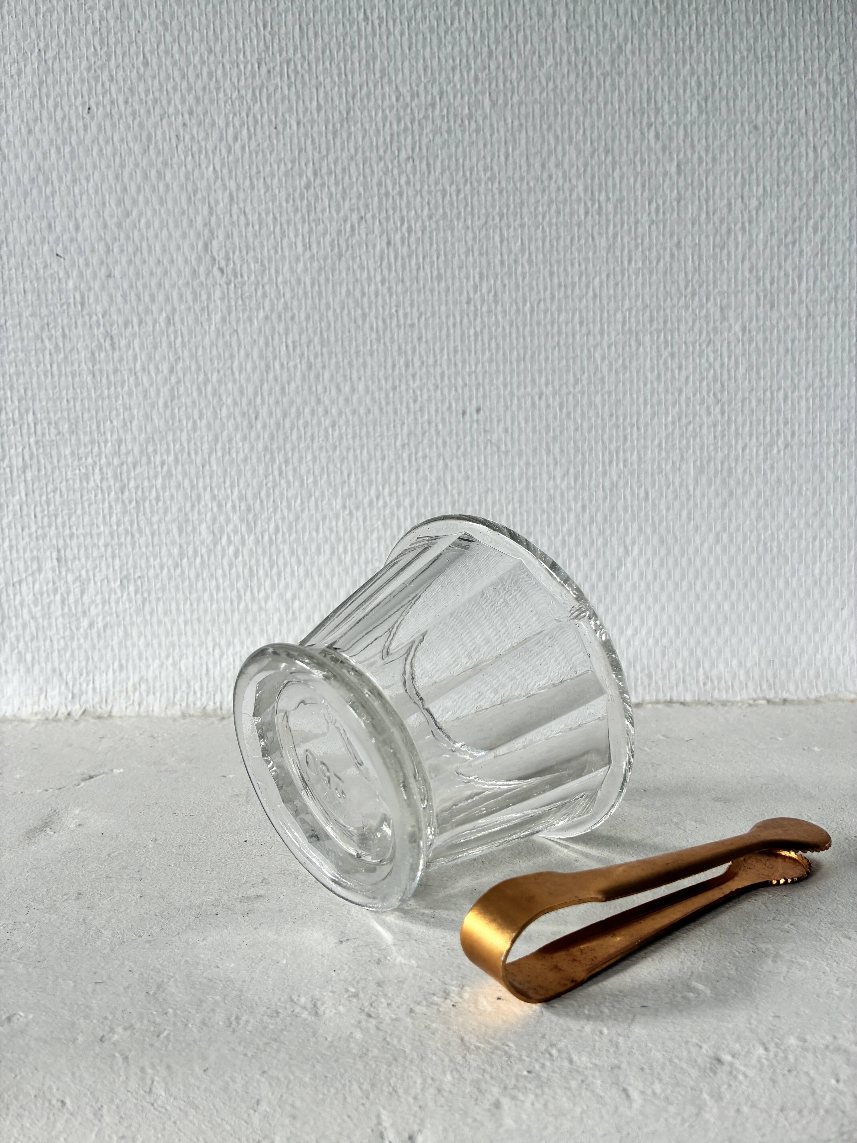 Antique faceted glass sugar bowl