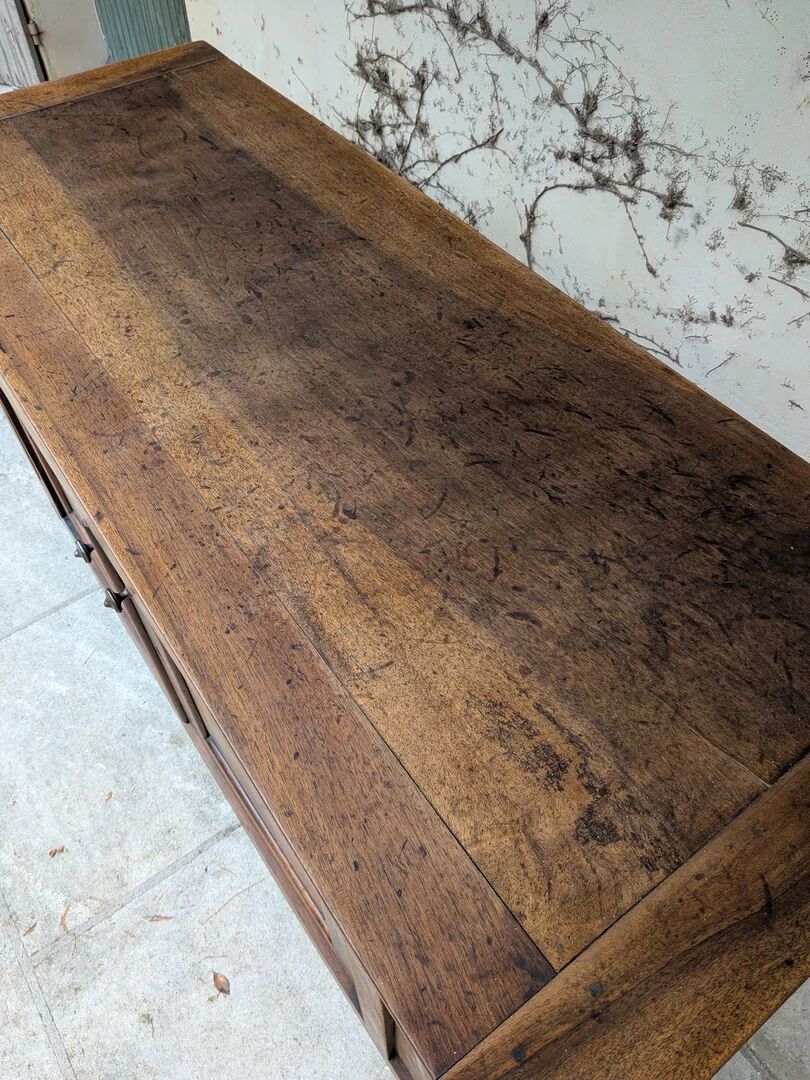 Buffet bas en bois massif sur roulettes – style industriel & campagne