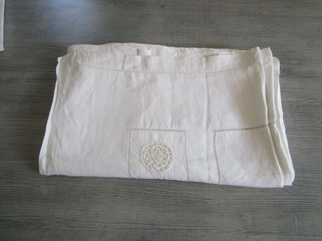 Old embroidered tablecloth - monogrammed: 245x190cm