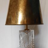 Table lamp in cut crystal and brass from the 70s