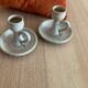 Set of 2 stoneware candlesticks from the marsh.