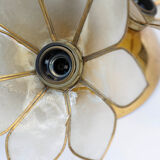 Sconce or cap brass gilded mother-of-pearl flowers