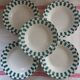 Suite de 5 plates Digoin checkerboard pattern
