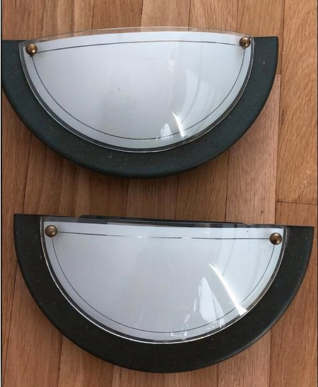 Wall lamp in green and bronze glass and metal made in Italy