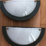 Wall lamp in green and bronze glass and metal made in Italy