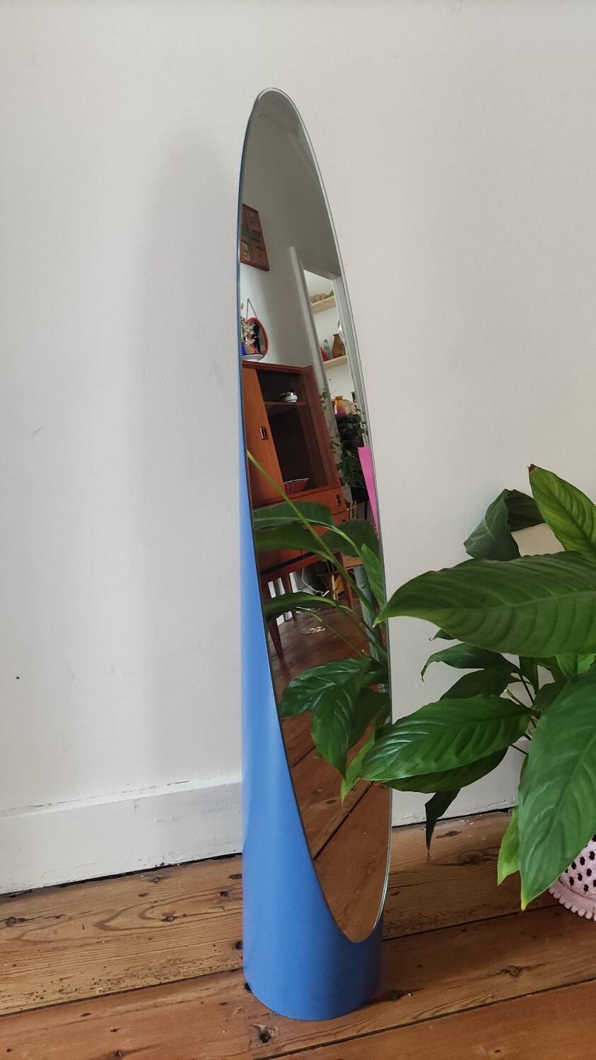 Vintage blue lipstick mirror