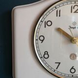 Vintage ceramic clock silent rectangular wall clock "Junghans white"