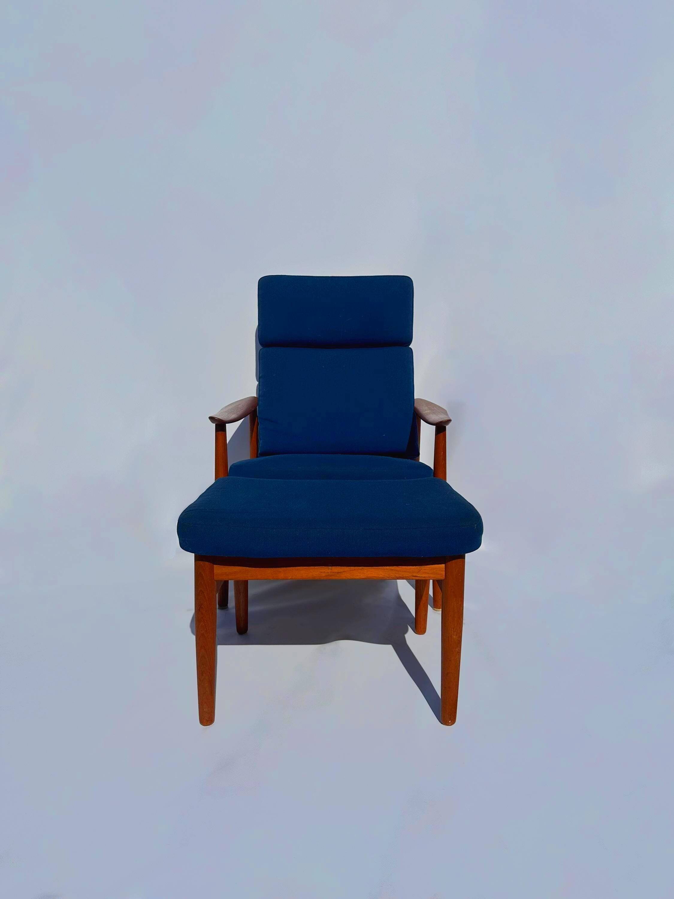 Armchair and ottoman Arne Vodder FD-164 for France & Son, 1960s