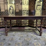 Farmhouse table with cross in oak 19th