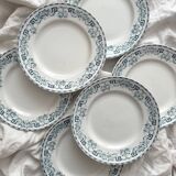 6 flat plates in iron earth “Athens” Saint Amand and Hamage