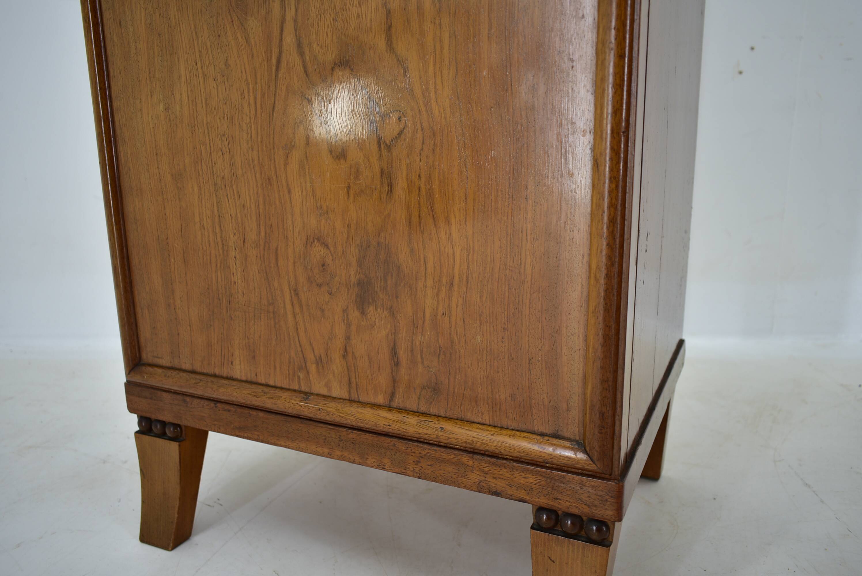 1930s pair of art deco bedside tables, Czechoslovakia