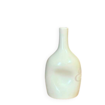 Vase artisanal bouteille crème moyen