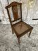 Antique Art Deco Chair, Carved Wood & Caned Seat, Vintage #E095