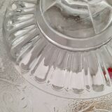 Compotier ancien en verre pressé moulé Portieux