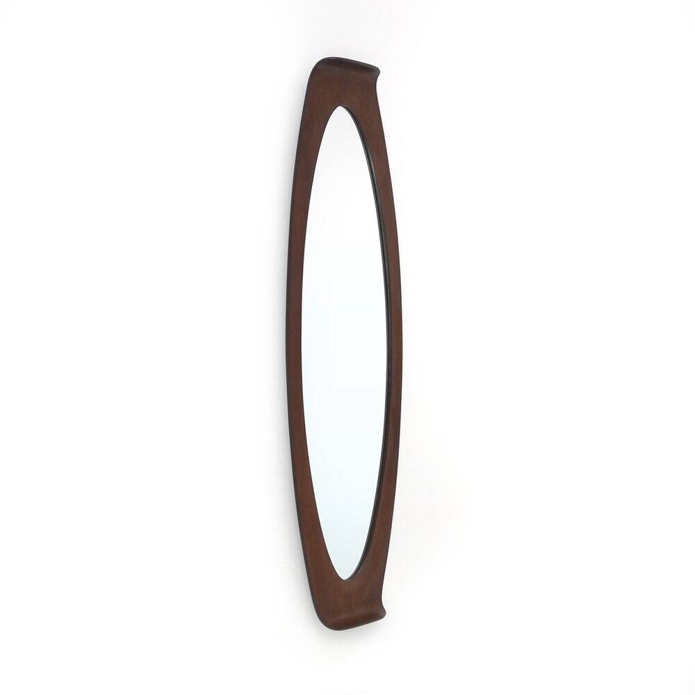 Mirror with curved wooden frame, 1960s