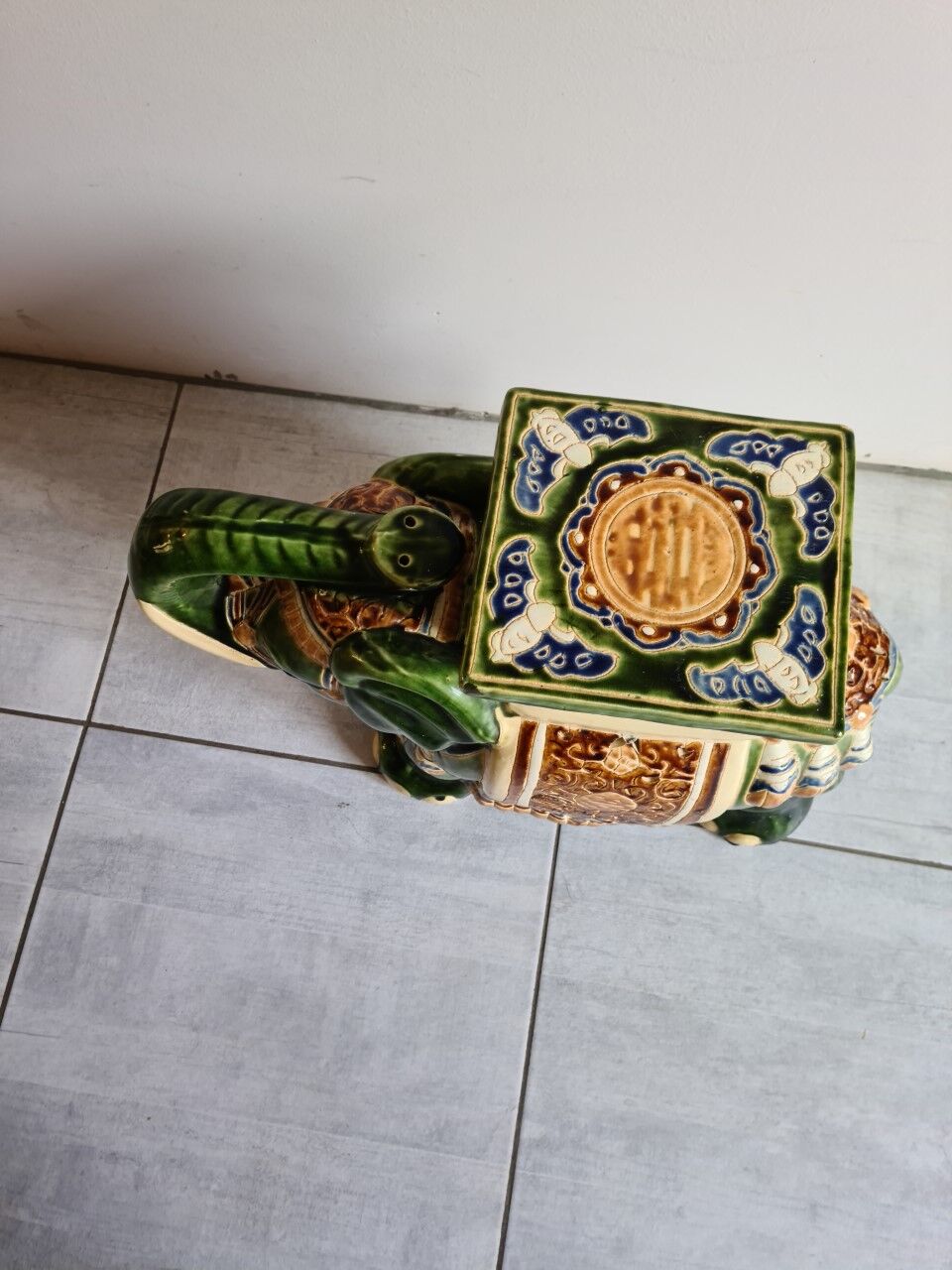 Elephant glazed earthenware